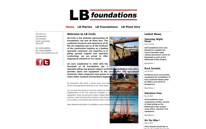 Screenshot of lbcivils.co.uk