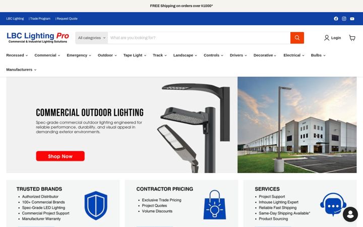 Screenshot of lbclightingpro.com