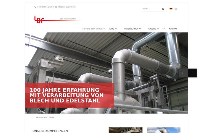 Screenshot of lbf-technik.de
