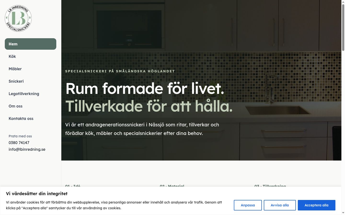 Skærmbillede af samtykkebanneret, som det blev vist før nogen interaktion