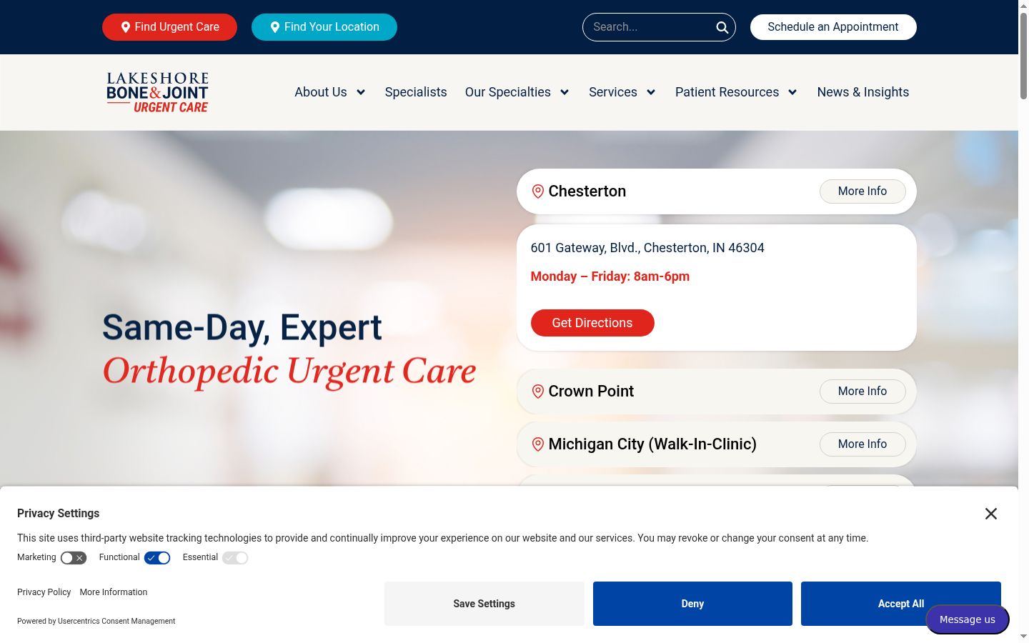 Screenshot del banner di consenso mostrato prima di qualsiasi interazione
