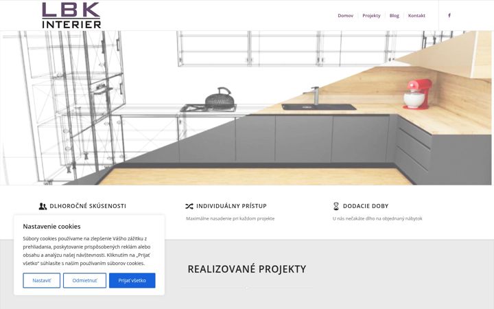 Screenshot of lbkinterier.sk