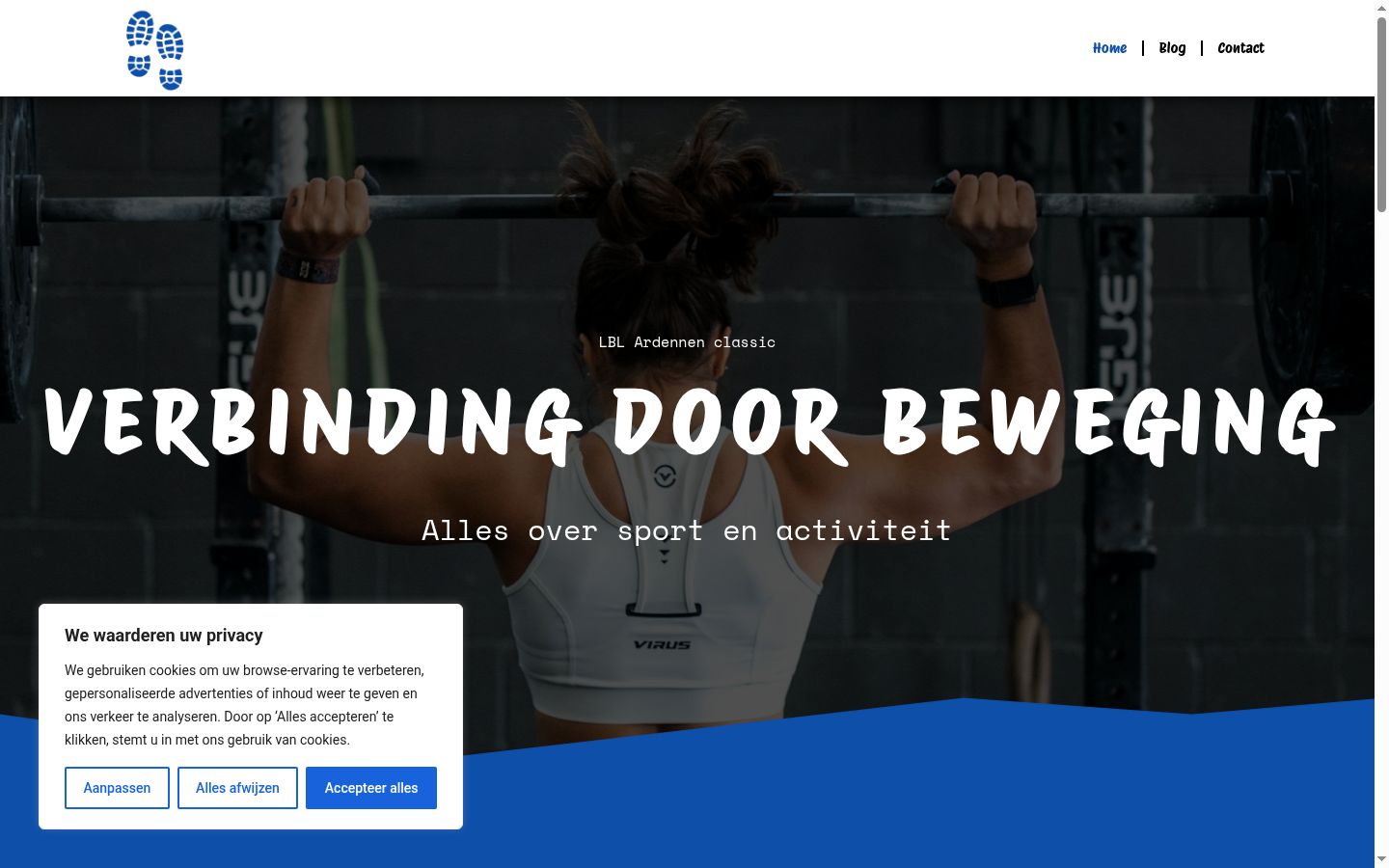 Screenshot van de toestemmingsbanner zoals getoond vóór enige interactie