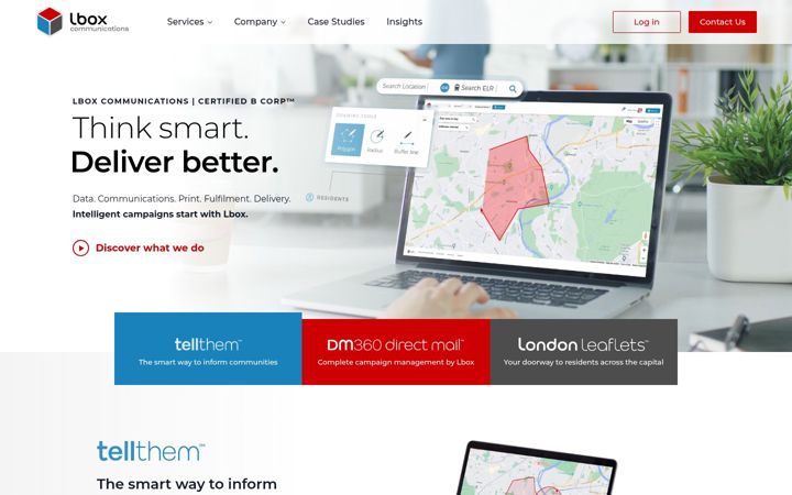 Screenshot of lboxcomms.com
