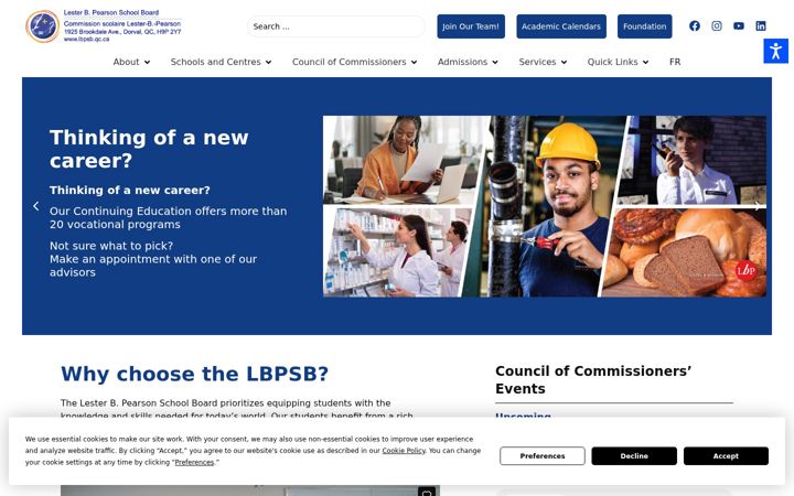 Screenshot of lbpsb.qc.ca