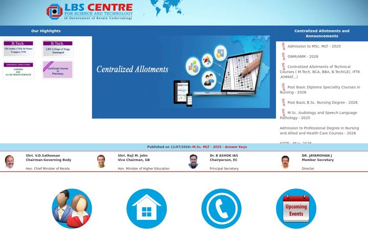 Screenshot of lbscentre.in