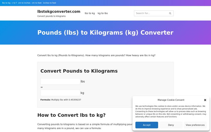 Screenshot of lbstokgconverter.com