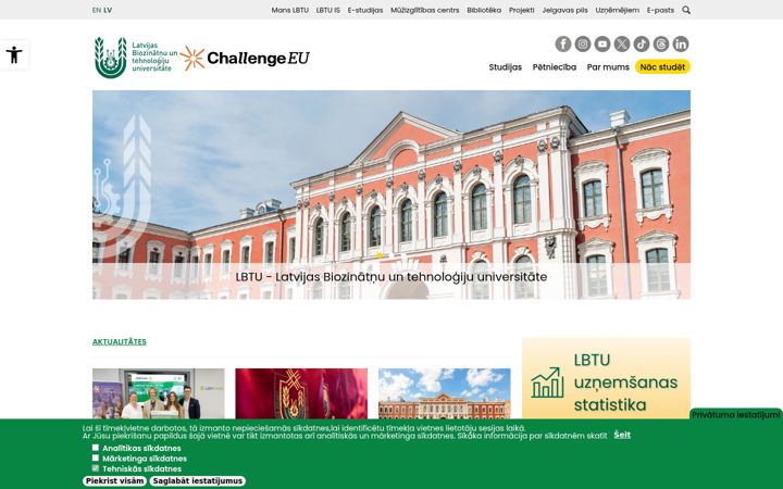 Screenshot of lbtu.lv