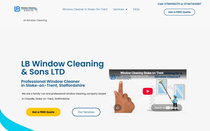Screenshot of lbwindowcleaning.com
