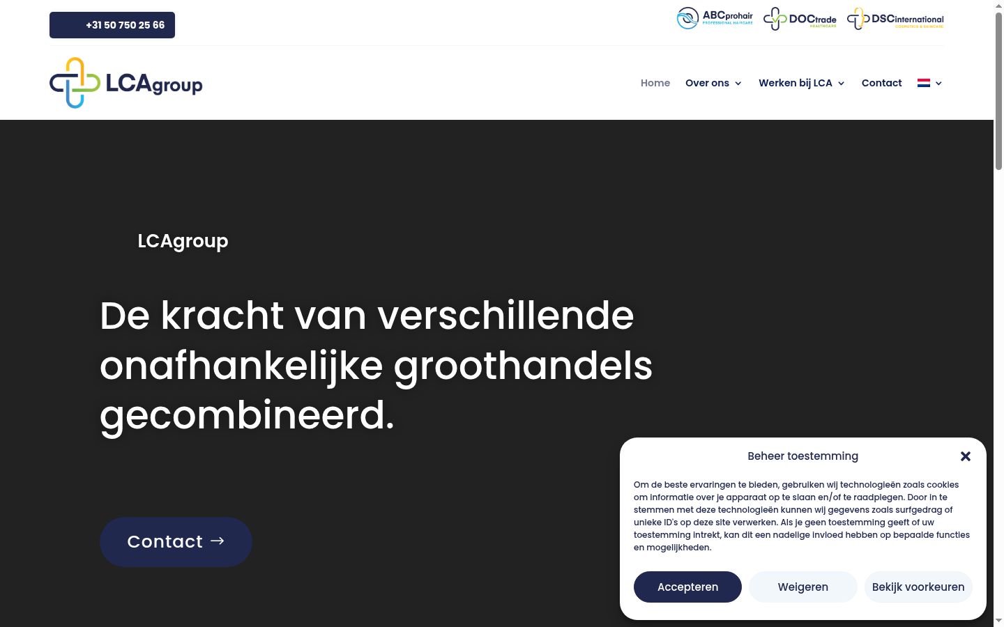 Screenshot del banner di consenso mostrato prima di qualsiasi interazione