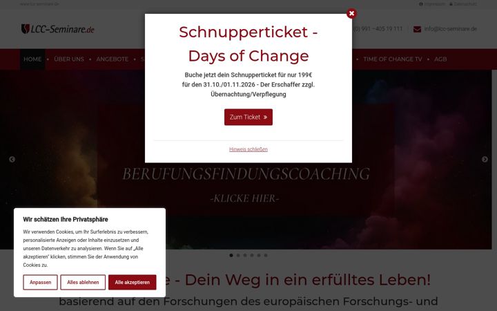 Screenshot of lcc-seminare.de