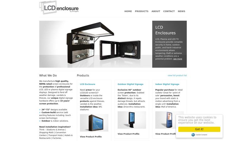 Screenshot of lcd-enclosure.com