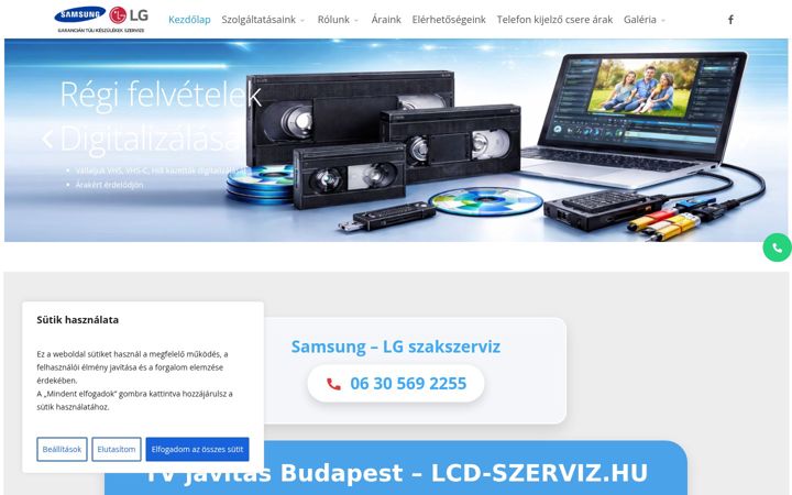 Screenshot of lcd-szerviz.hu