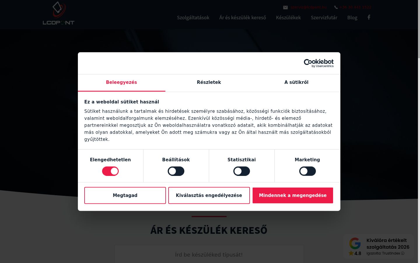 Snimka zaslona bannera za privolu prikazanog prije bilo kakve interakcije