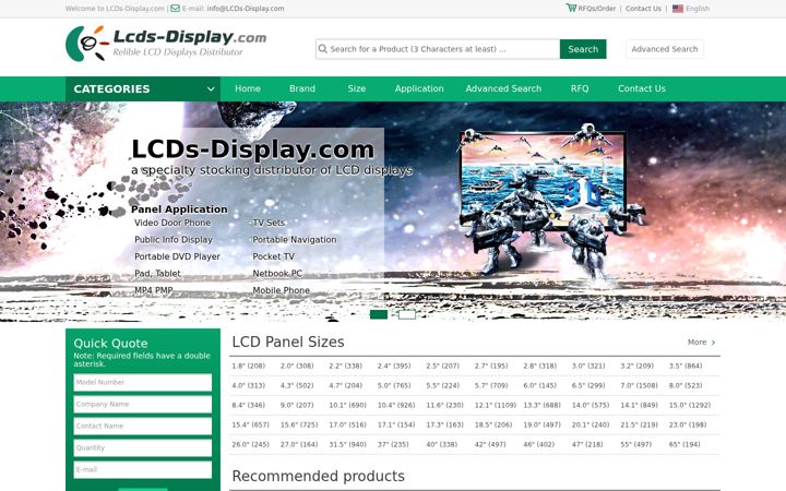 Skjámynd af lcds-display.com