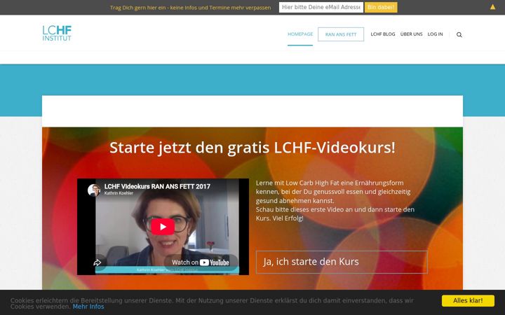 Screenshot of lchf-institut.de