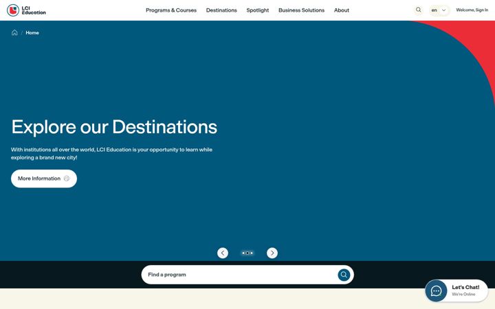 Screenshot of lcieducation.com