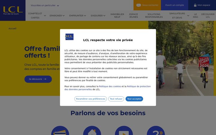Ekrano kopija lcl.fr