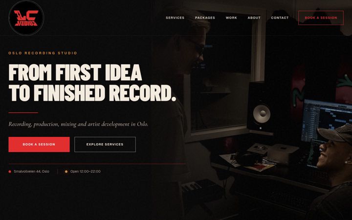 Screenshot of lcmusicstudios.com