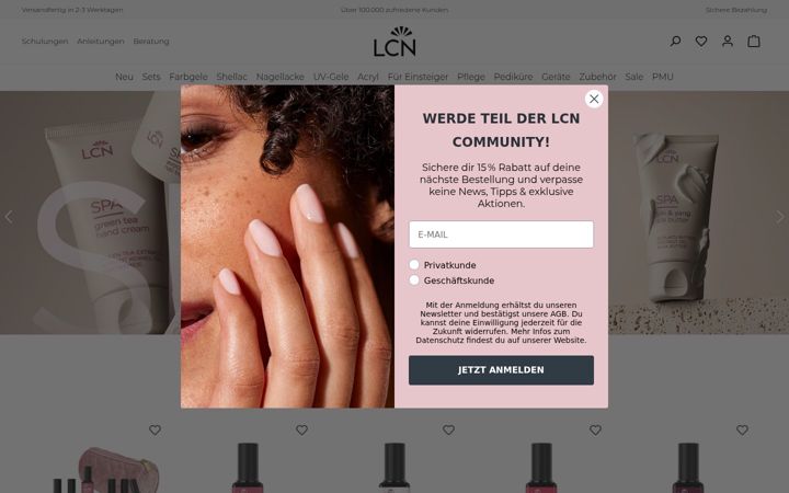 Screenshot of lcn-shop.de