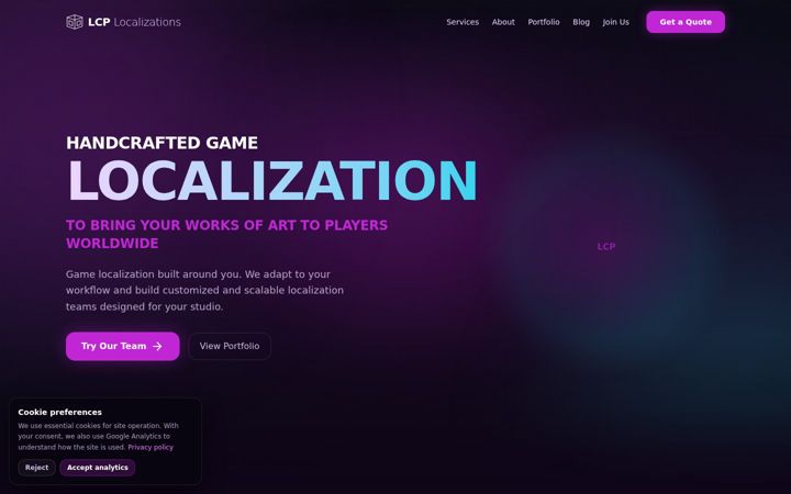 Screenshot of lcplocalizations.com