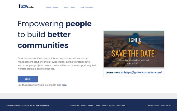 Screenshot of lcptracker.net