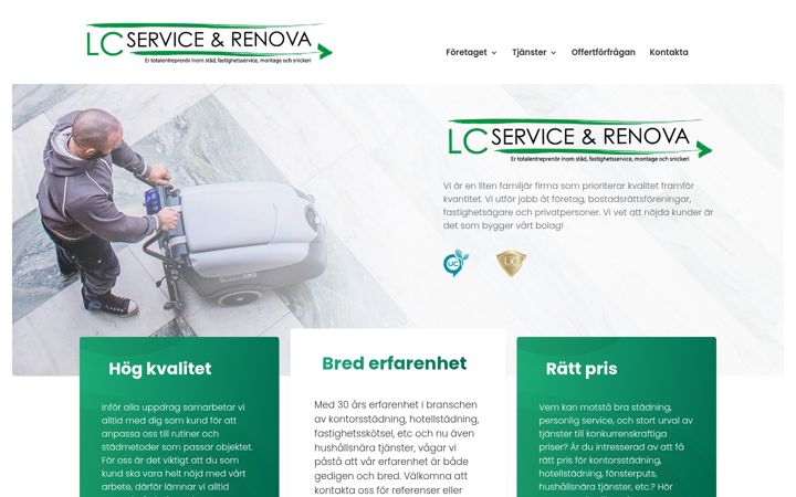 Screenshot of lcservice.se