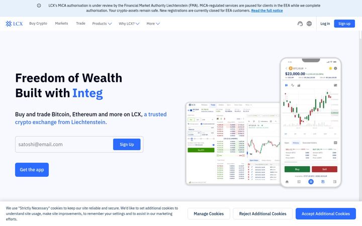 Screenshot of lcx.com