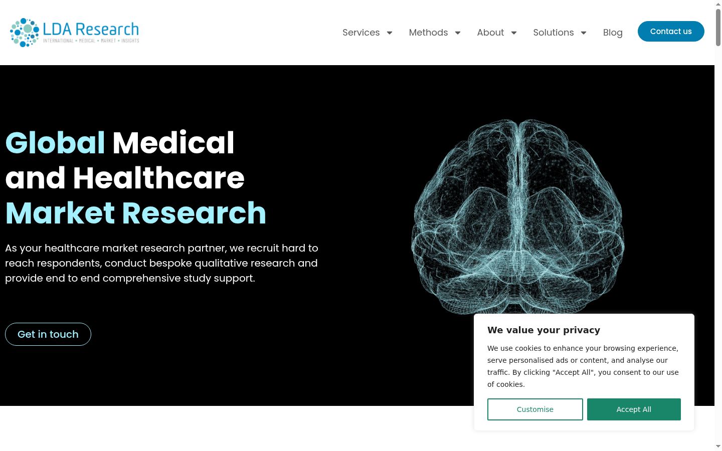 Screenshot of the consent banner shown before any interaction
