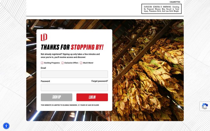 Screenshot of ldcigarettes.com