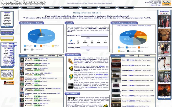 Screenshot of lddb.com
