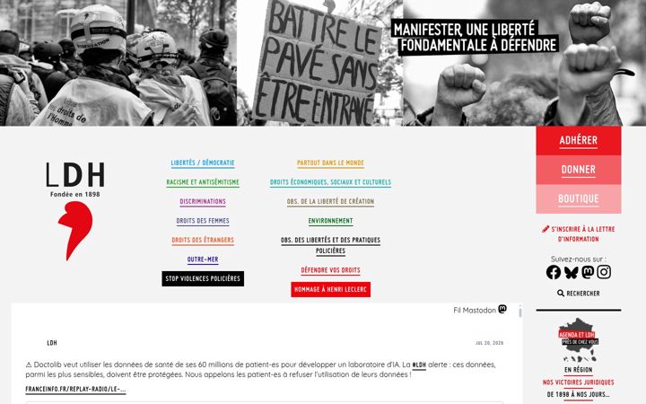 Screenshot of ldh-france.org