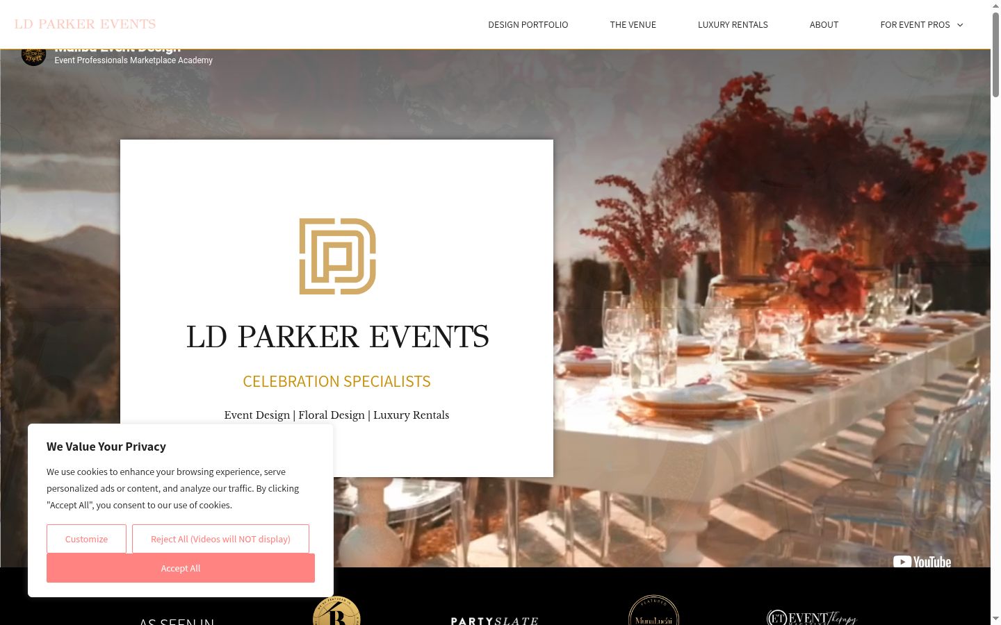 Screenshot of the consent banner shown before any interaction
