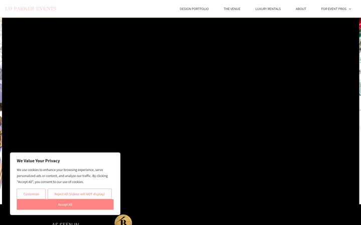 Screenshot of ldparkerevents.com