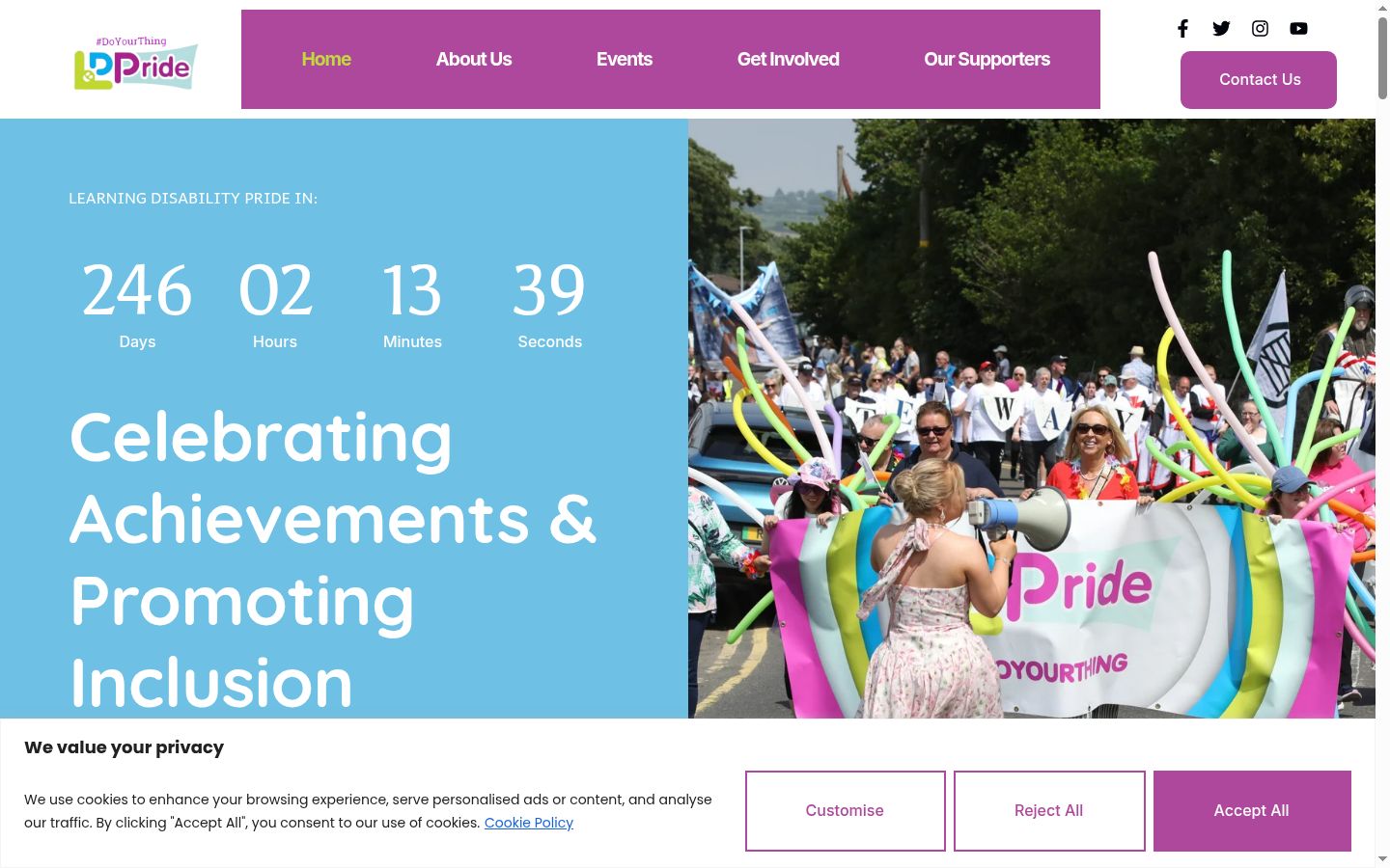 Screenshot des Einwilligungsbanners vor jeglicher Interaktion