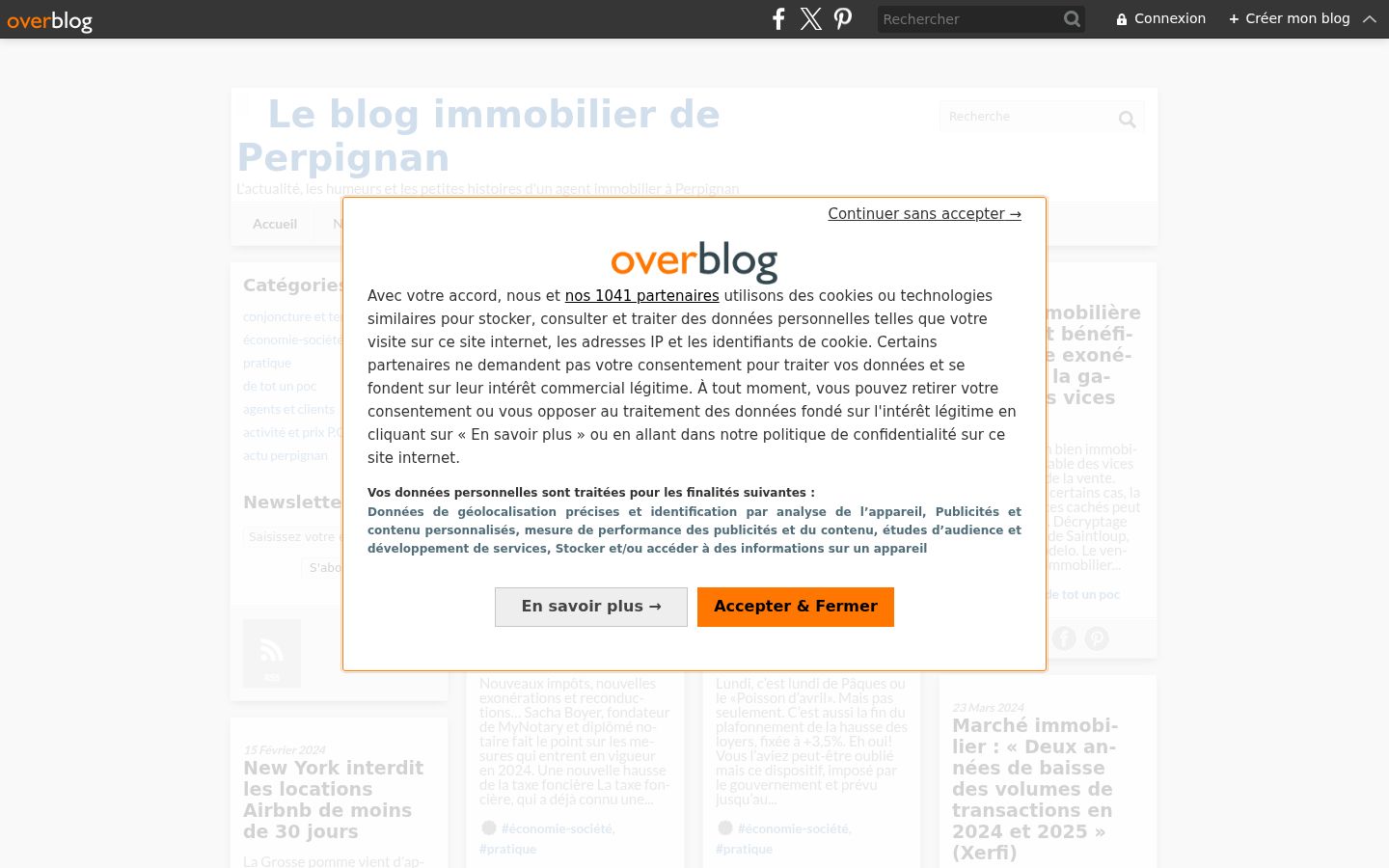 Screenshot of the consent banner shown before any interaction