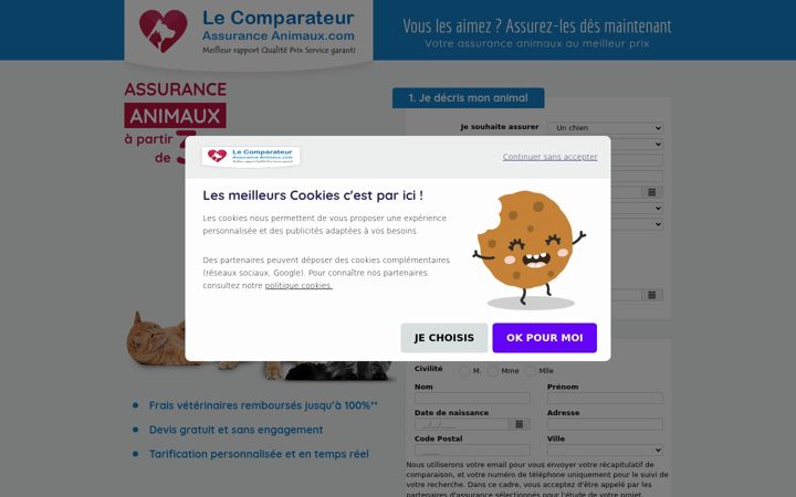 Screenshot of le-comparateur-assurance-animaux.com