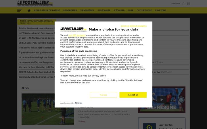 Screenshot of le-footballeur.com