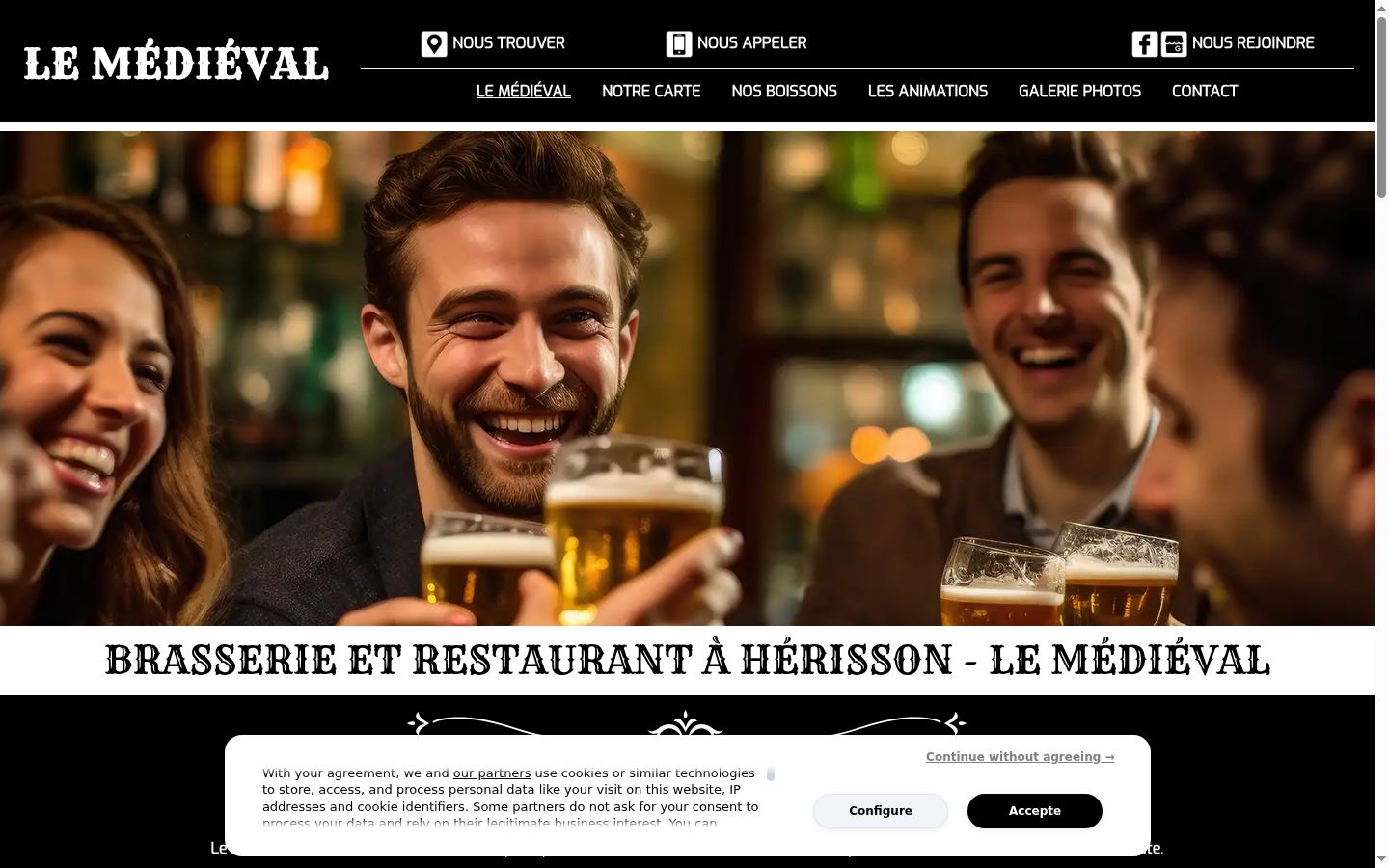 Screenshot del banner di consenso mostrato prima di qualsiasi interazione