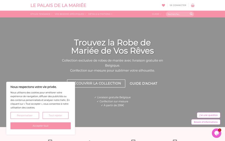 Screenshot of le-palais-de-la-mariee.be