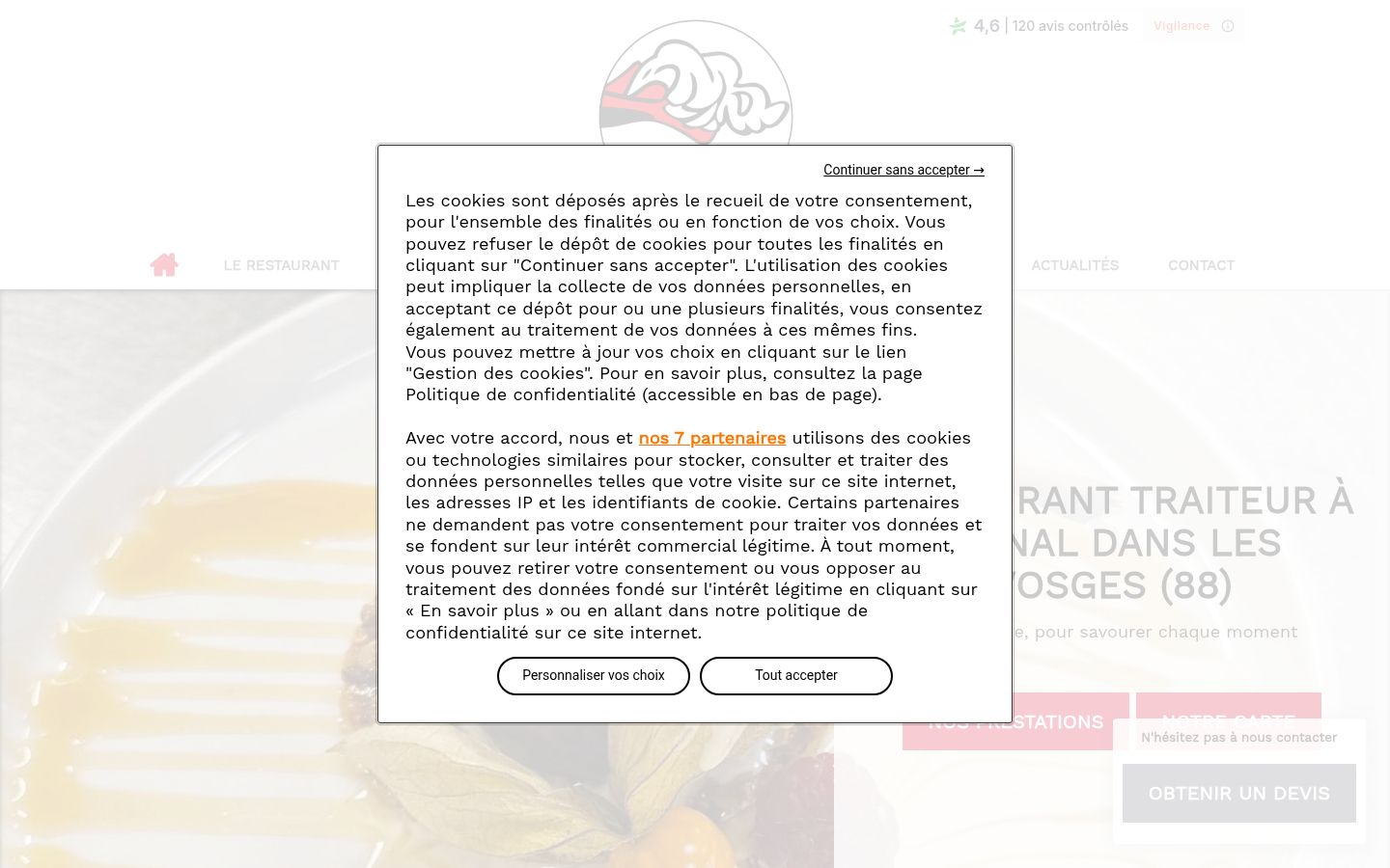 Zrzut ekranu banera zgody wyświetlanego przed jakąkolwiek interakcją