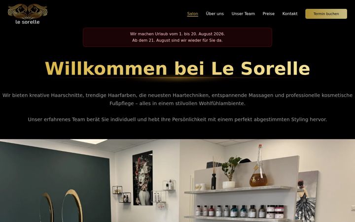 Screenshot of le-sorelle.de