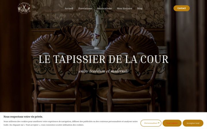 Screenshot of le-tapissier-de-la-cour.com