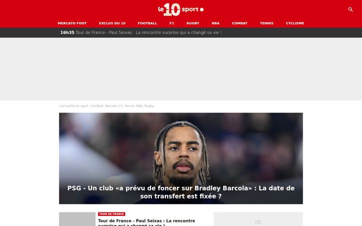 Screenshot of le10sport.com