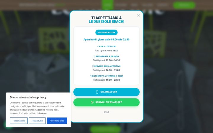 Screenshot of le2isolebeach.it