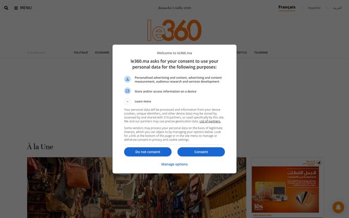Screenshot of le360.ma