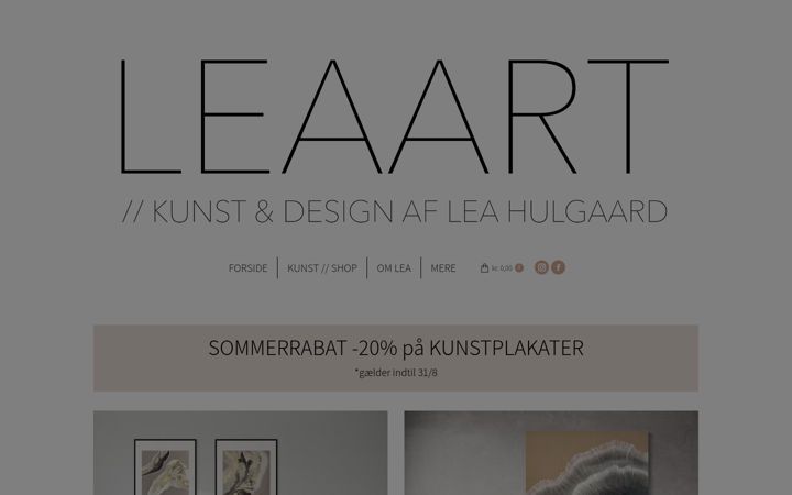 Screenshot of leaart.dk