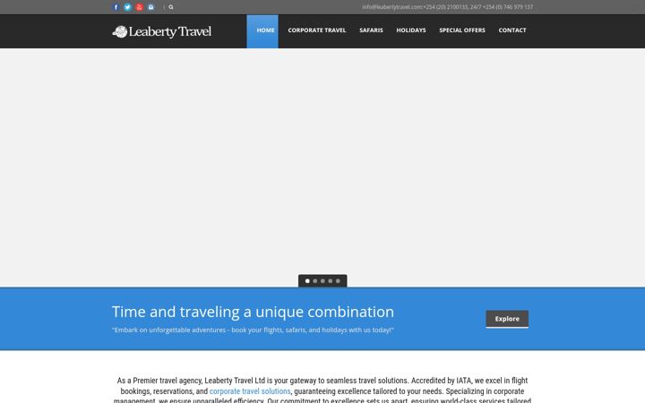 Screenshot of leabertytravel.com