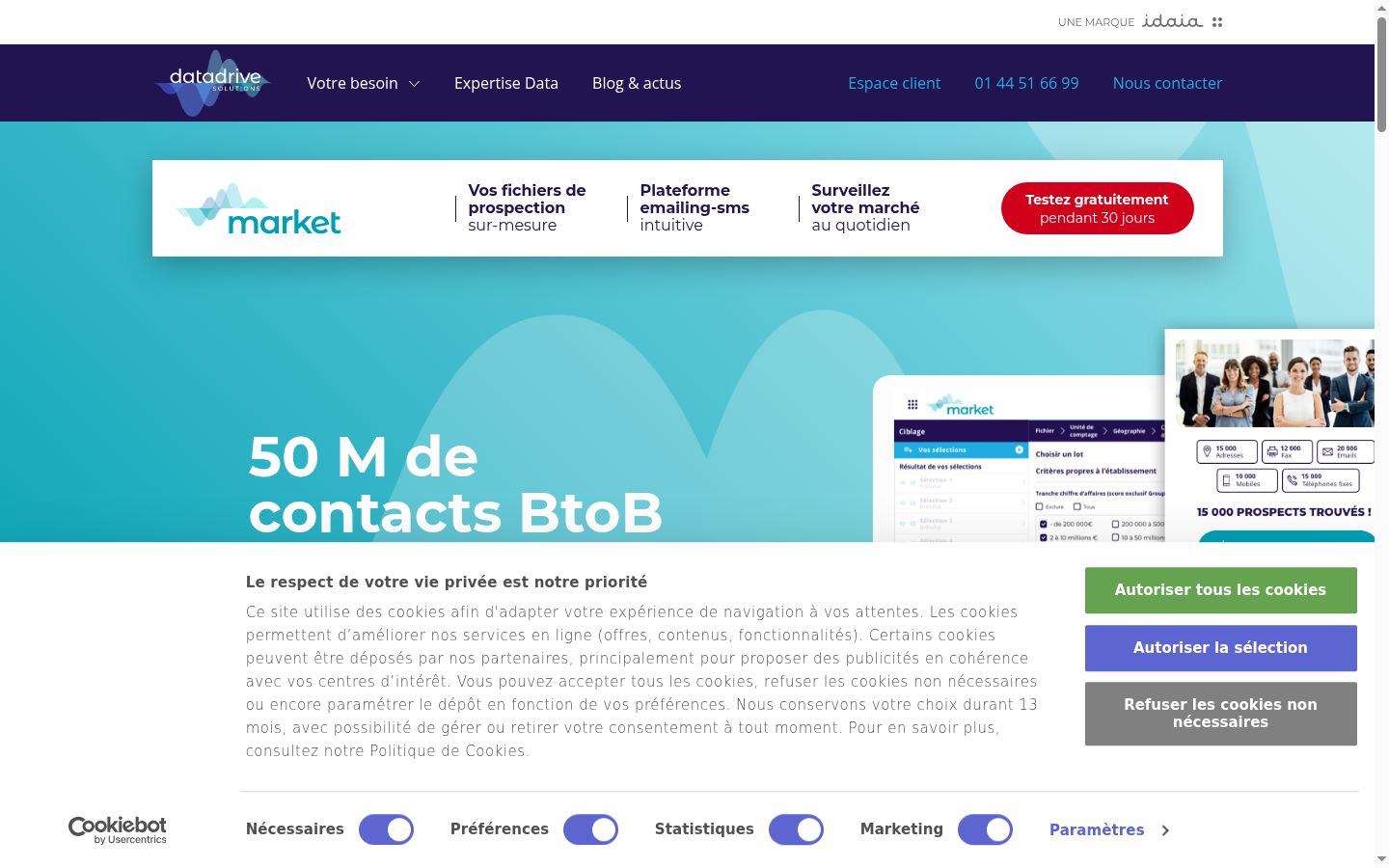 Screenshot del banner di consenso mostrato prima di qualsiasi interazione