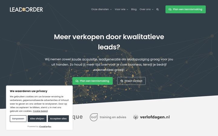 Screenshot του lead2order.nl